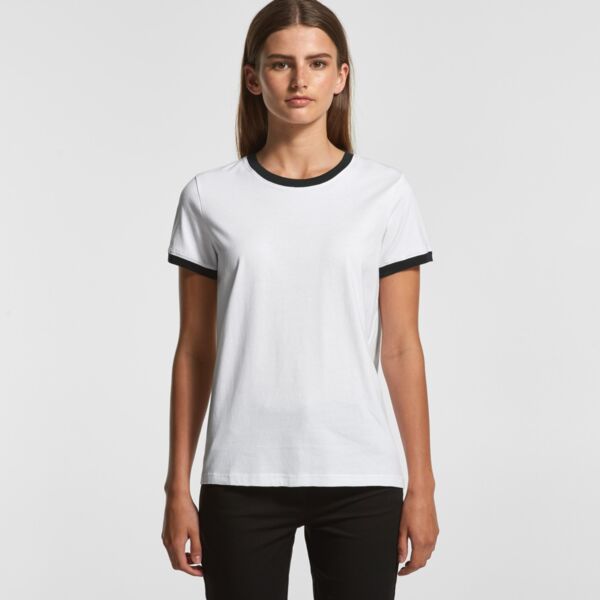 Womens AS Colour Ringer Tee 4053 Thumbnail